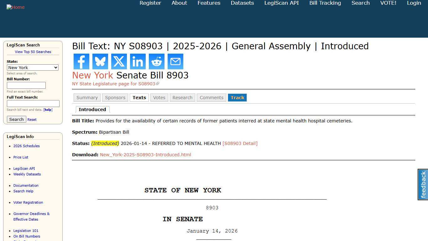 Bill Text: NY S08903 2025-2026 General Assembly Introduced LegiScan